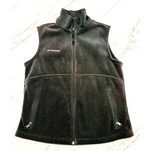 Columbia Sportswear Women's Fleece Vest Full Zip Pockets Black Size M